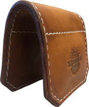 Load image into Gallery viewer, Brown leather shotgun barrel protector for trapshooting and other clay pigeon sports.