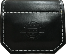 Load image into Gallery viewer, Black leather shotgun barrel protector for trapshooting and other clay pigeon sports.