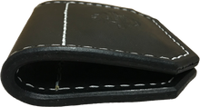 Load image into Gallery viewer, Black leather shotgun barrel protector for trapshooting and other clay pigeon sports.