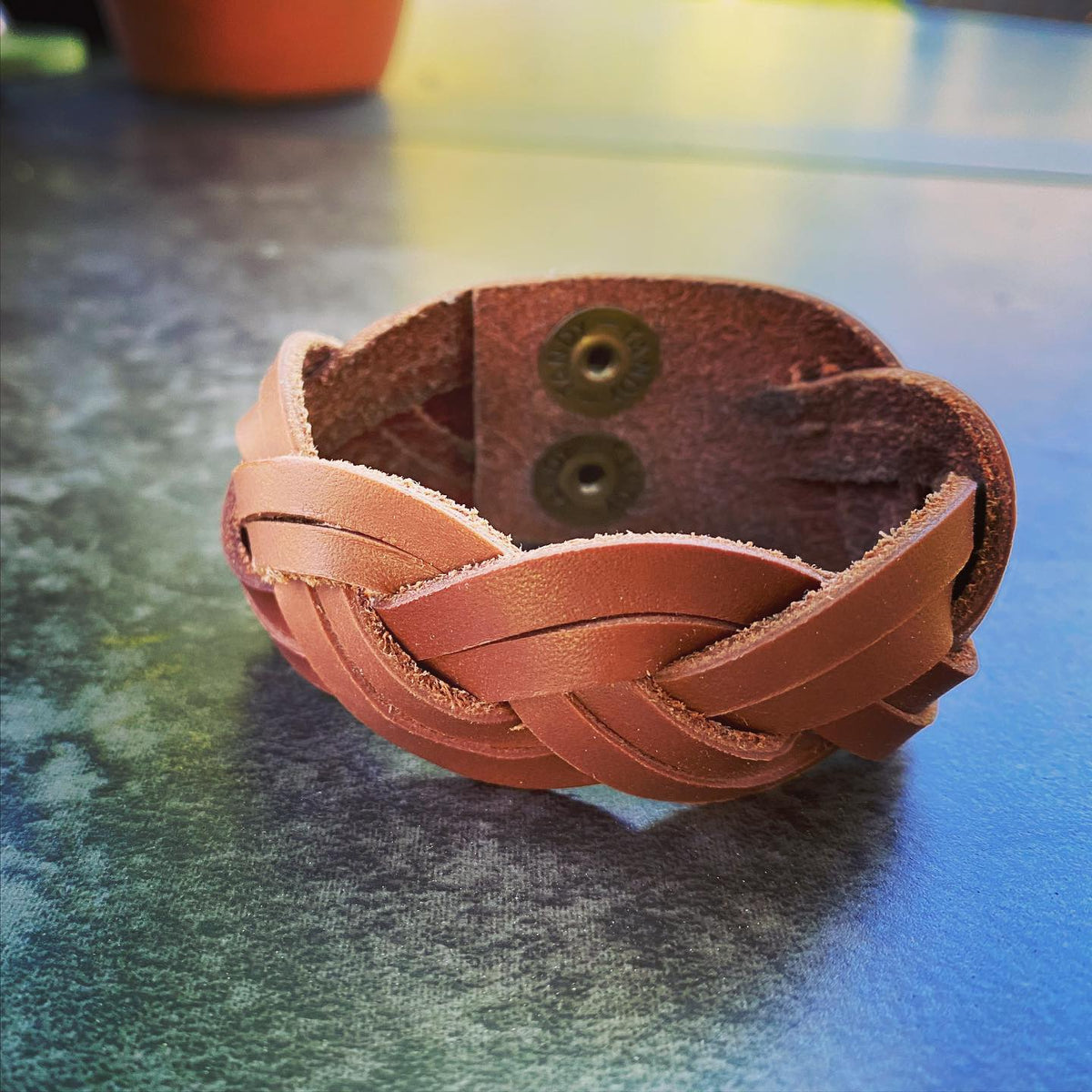 Braided Leather Cuff Bracelet