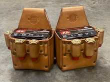 Load image into Gallery viewer, Classic Double Shotgun Shell Box Holder with 6 Spare Round Holders - With Text