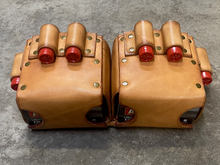 Load image into Gallery viewer, Classic Double Shotgun Shell Box Holder with 6 Spare Round Holders - With Text