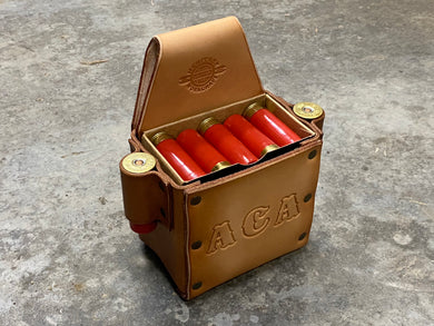 Classic Shotgun Shell Box Holder with 2 Side Spare Round Holders - With Text