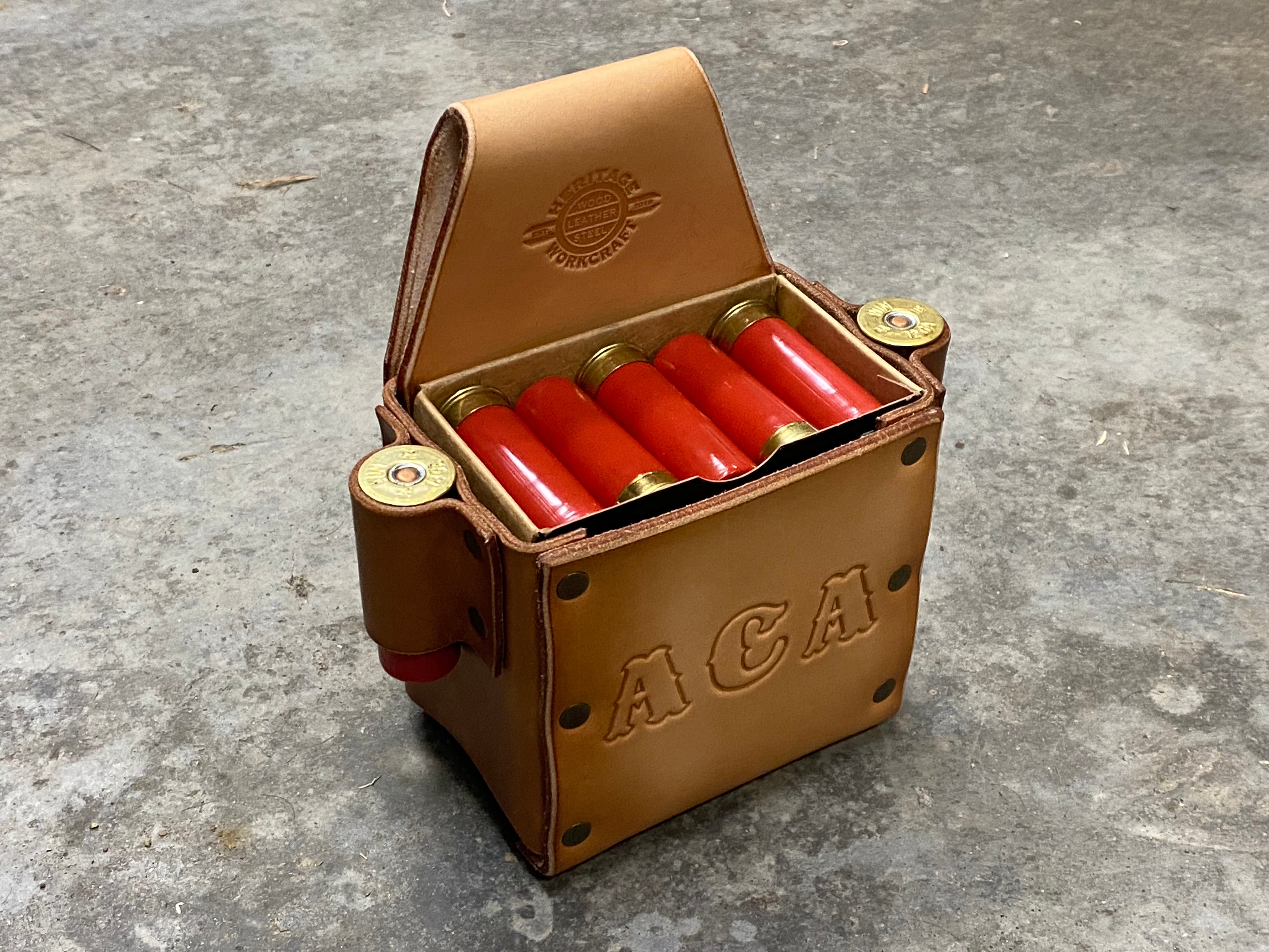 Classic Shotgun Shell Box Holder with 2 Side Spare Round Holders